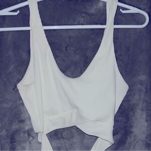 White top with tie